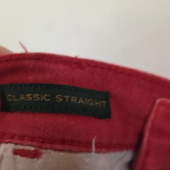 Lauren Ralph Lauren Red Straight Leg Jeans Size 14 Classic Straight Fit - Picture 11 of 12